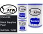 Preview: Chevrolet, Black Sapphire Pearl, WA784J / GQR: 500ml Lackdose + 500ml Klarlack + 250ml Härter - Set, von ATW Autoteile West.